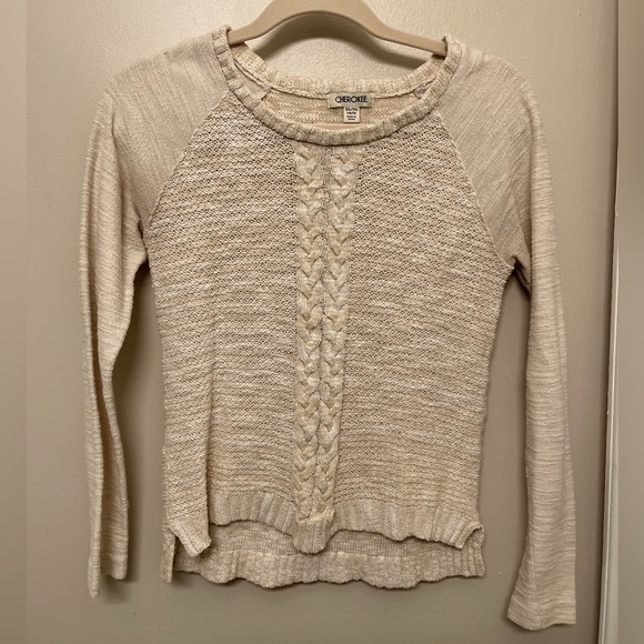 Cherokee Kids Sweater. Size XL (14/16). Cream color and knit. - Picture 1 of 4